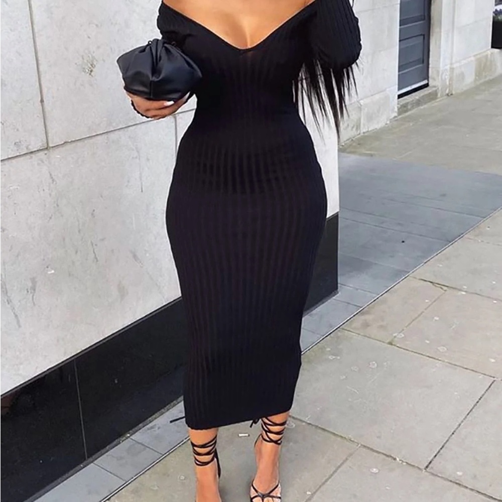 Cardigan black sweater dress